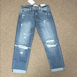 KanCan Blue Boyfriend Jeans Distressed Relaxed Fit